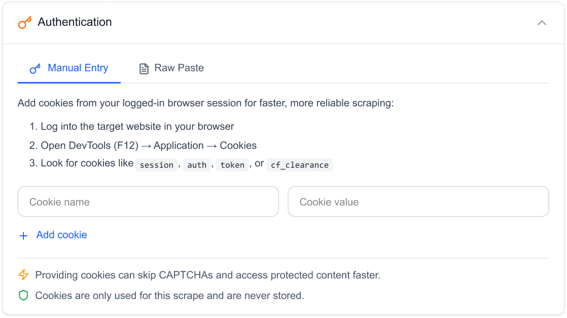 Authenticated Session Handling